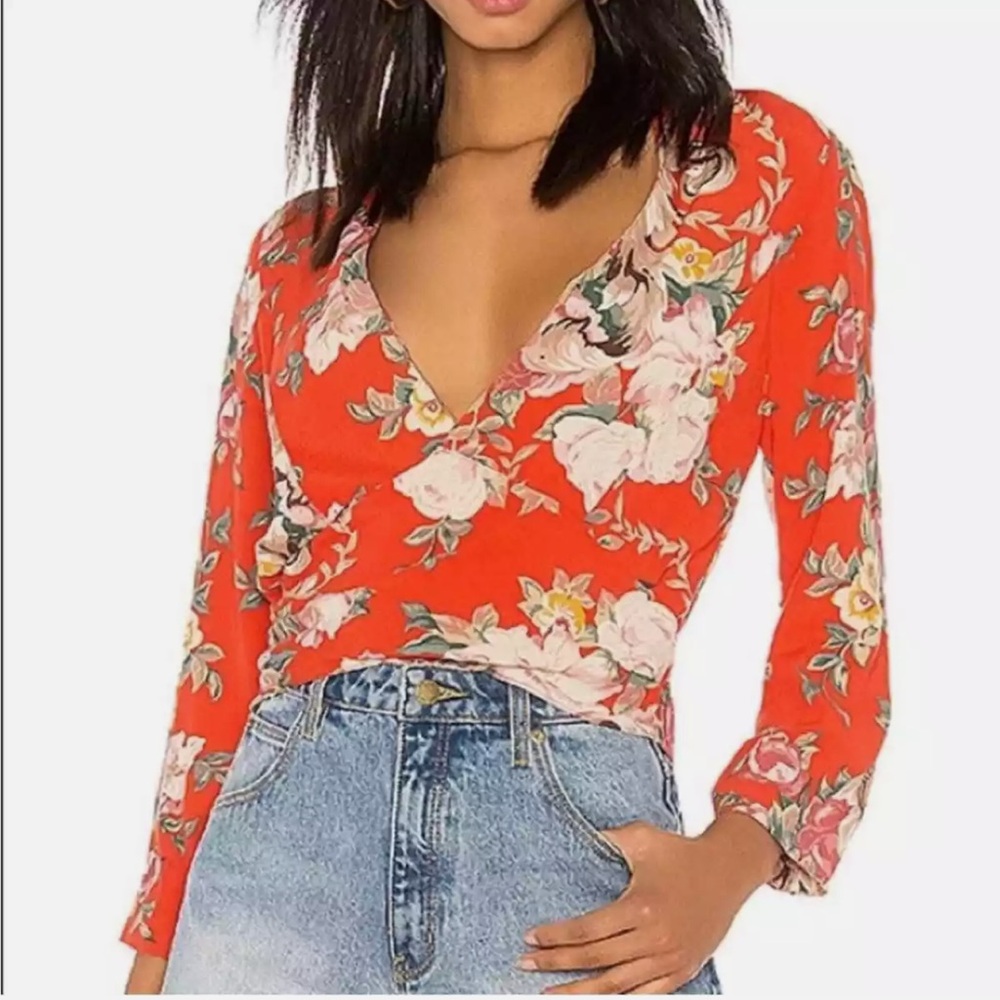 Rollas Delilah Floral Wrap Top In Rococo